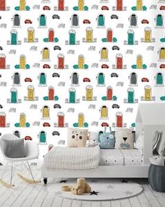 3D Yellow Door ZHU4305 Wallpaper Wall Mural Removable Self-adhesive Zoe - Picture 1 of 5