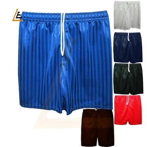 Unisex Boys Girls Kids Childrens School Sports Shadow Stripe PE Football Shorts - Picture 1 of 11