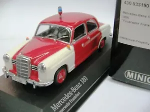 WOW EXTREMADAMENTE RARO Mercedes W120 180 Ponton 1956 Fire Frankfurt 1:43 Minichamps - Imagen 1 de 3