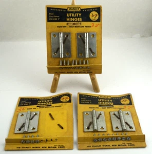 Vintage '50's "Stanley" 2" Utility Hinges Zinc Plated NOS CD 838K-2 lot of 5 - Picture 1 of 4