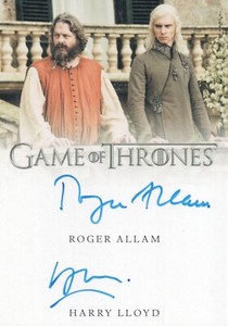 Game of Thrones Inflexions, Roger Allam / Harry Lloyd  Dual Autograph Card