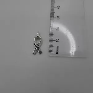 100 HOPE Awareness Ribbon Charm Pendant 18mm Cancer Tibetan Silver Metal 3/4" - Picture 1 of 3