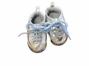 Trumpette Silver Baby Shoes Blue Laces Size 3 - Picture 1 of 4