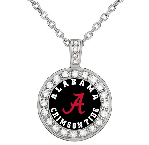 Black Alabama Crimson Tide Womens Sterling Silver Necklace Jewelry Gift D18 Cover