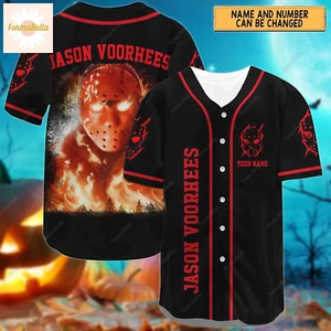Halloween Jason Voorhees 3D Baseball Trikot Shirt US Größe All Over Print - Bild 1 von 3