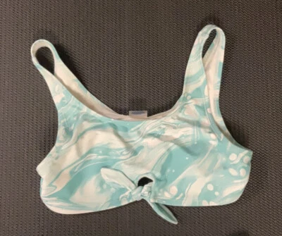 Old Navy Blue Marble Bikini Swim Top Kid Girls Size 14 - Image 1 of 3