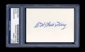 BILL TERRY SIGNED MINT CUT PSA/DNA SLABBED AUTOGRAPHED HOF NEW YORK GIANTS - Picture 1 of 1