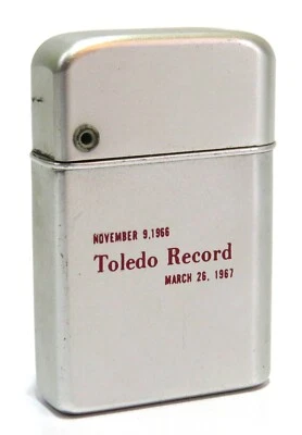 Storm Master Toledo Record Newspaper Sparking 1966-67 Vintage Cigarette Lighter - Image 1 of 4