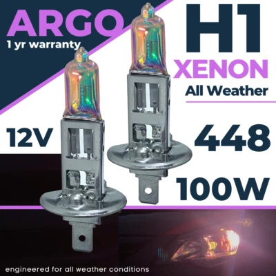 H1 100w Power All White Xenon Halogen Headlight High Main Beam Fog Light Bulbs - Image 1 of 4