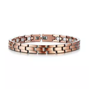 8.07 in Magnetic Matte Bracelet Women Mens Copper Energy Power Healing Bracelet - Picture 1 of 6