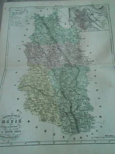 Carte département de la Meuse en couleur 19ème - Foto 1 di 1