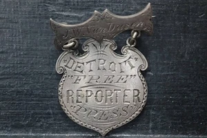 NobleSpirit 19th Century Detroit Free Press Reporter Badge Excellent Condition - Picture 1 of 4