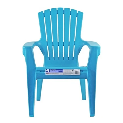 Cadeira Adirondack externa tamanho infantil resina Adams, azul piscina (capacidade de 50 lb) - Imagem 1 de 4