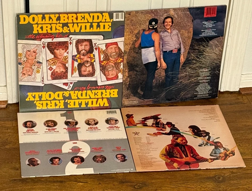 Willie Nelson & Friends LP Lot Kris Dolly Half Nelson Haggard Tillis 4 LP’s - Image 1 of 4