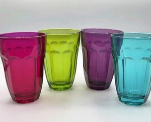 New! CircleWare Color Ware 4.5” Glasses Juice Glasses Purple Teal Lime Magenta - Picture 1 of 9