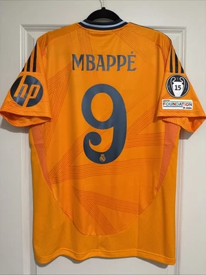 Camiseta deportiva Mbappe #9 para hombre GRANDE Adidas Real Madrid visitante fanático Foto 1 de 4