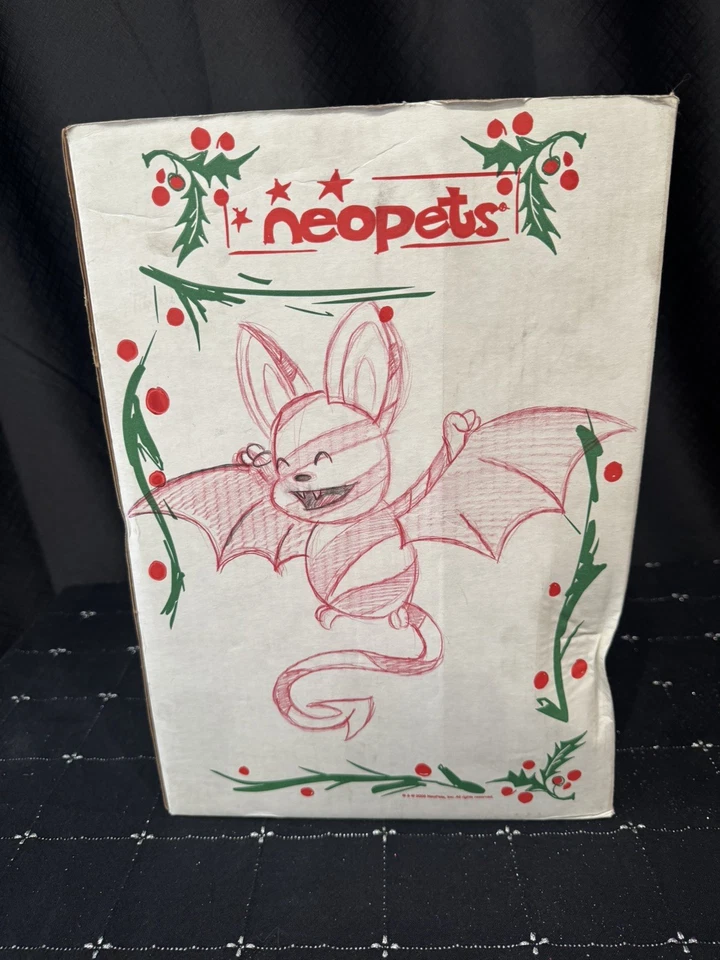 Neopets Staff Exclusive Christmas SHOYRU,  MAZZEW, BOX W DRAWING and CERTIFICATE - Image 1 of 4