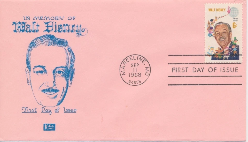 #1355 single Walt Disney Kolor Kover cachet First Day cover Scarce - Image 1 of 1
