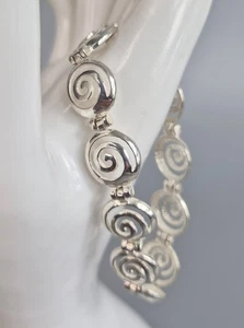 Stilvolles 925 Sterling Silber Gliederarmband Deko Rund Wirbel Design - Bild 1 von 4