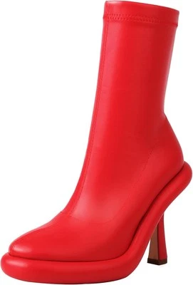 TAEPUSR Women's Platform Boots Stiletto High Heel Mid Calf Elastic...  - Image 1 of 4