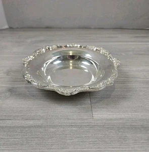 VTG Old English by Poole #5004 Silver Plate Candy Dish Bowl Ornate Rococo Rim - Picture 1 of 7