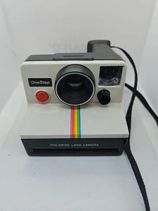 Cámara terrestre vintage Polaroid SX-70 OneStep blanca a rayas arco iris (sin probar) - Imagen 1 de 23