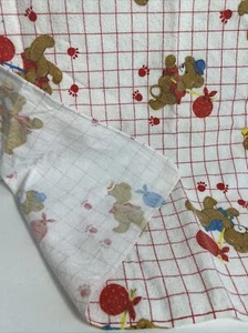 Vintage Dundee Teddy Bear Receiving baby Blanket HOBO red USA 38 x 25 - Picture 1 of 7