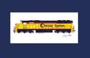 Chessie System (B&O) SD50 #8592 11"x17" stampa opaca firmata Andy Fletcher - Foto 1 di 1