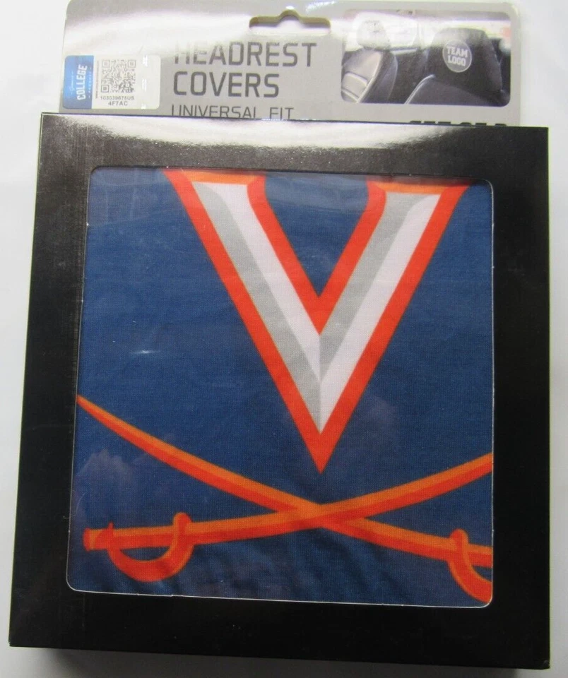 NCAA Virginia Cavaliers Head Rest Cover Set of 2 Screen Print Team Logo ProMark - Image 1 of 1