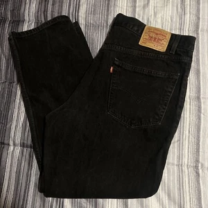 Vintage 90s LEVIS 501 Black Denim Jeans 42x30 Black Bat Wing Tag - Bild 1 von 8