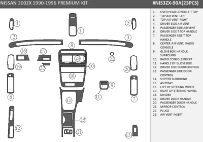 NISSAN 300 ZX FIT 1990 91 92 93 94 95 1996 NEW STYLE INTERIOR WOOD DASH TRIM KIT - Image 1 of 2