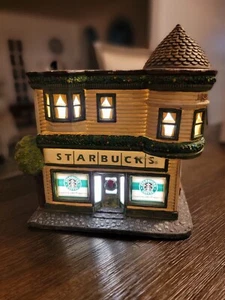 Starbucks Vintage 1998 Original beleuchteter Nachbarschaftsladen Weihnachtshaus selten - Bild 1 von 8