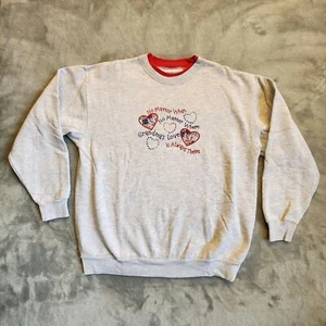 Vintage M&C Energy Sportswear Sweatshirt Large grau Oma bestickt Herzen - Bild 1 von 8