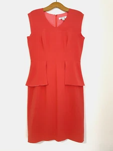 Perri Cutten womens dress pink sleeveless peplum suiting lined size 12 Aus made - Picture 1 of 6