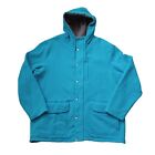 The North Face Coat Mens XL Sky Blue Hooded Shearling Lined Full Zip Snaps