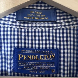 Pendleton Blue Plaid Men’s Shirt Long Sleeve Button Down Size Large - Picture 1 of 4