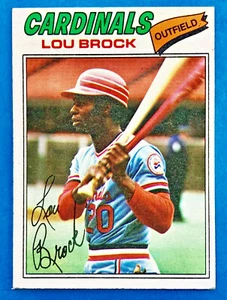 Tarjeta de béisbol Topps Lou Brock #355 1977 de los Cardenales de San Luis (HOF) - Imagen 1 de 12