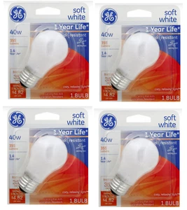 4 - GE Ceiling Fan 40W 355 Lumen Soft White Vibration Resistant Bulb Medium Base - Picture 1 of 24