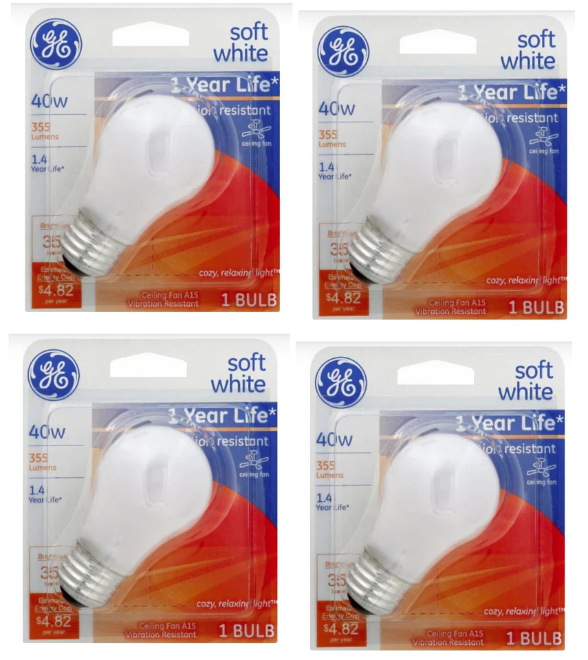 GE 99461 A15 Incandescent A-line Bulb Soft White 355 Lumens