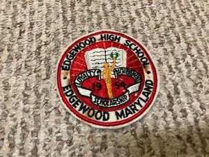 Vintage 50s Maryland MD Edgewood School University Rare Retro Jacket Patch - Picture 1 of 6