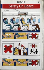 Tarjeta de seguridad SAS Scandinavian Airlines - MD-90 - Rev. 9b - Imagen 1 de 3