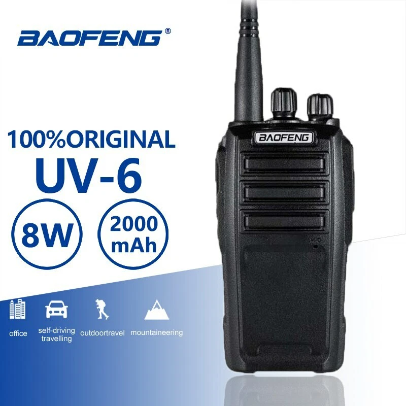 Baofeng UV-6 Walkie Talkie 8w 128 Channel UHF VHF Dual Band Two Way Radio  - Image 1 of 4