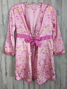 Disney Store Princess Deluxe Kimono Dressing Gown Robe Girls 7/8 Pink Tie Front - Picture 1 of 14