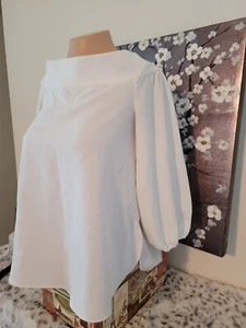 Tibi Womens 3/4Sleeve Top White Size 0 - Picture 1 of 6