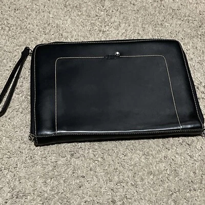 Bolso sin asas Montblanc negro Meisterstuck grano suave cartera 13,50 X 10 Foto 1 de 4