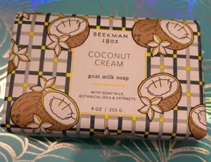 BEEKMAN 1802 GOAT MILK SOAP ~ 9.0oz. in COCONUT CREAM ~ NEW + SEALED + FRESH - Picture 1 of 2