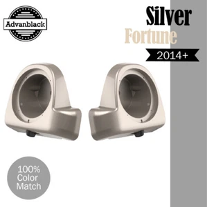 Vainas de altavoces Rushmore con ventilación inferior de 6,5" plateadas para Harley 2014+ - Imagen 1 de 5