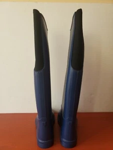 DAFNA /WINNER Blue Tall Rubber Equestrian Riding Rain Boots Womens Size 9US - Picture 1 of 7
