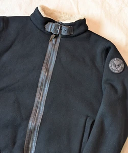 Bomber da volo Schott NYC vintage Y2K nero maglia pesante shearling esercito taglia XL - Foto 1 di 11