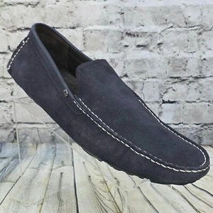 UGG Australia Bel-Air Driving Loafers Venetian Moccasins Mens Size 15 Blue Suede - Picture 1 of 9
